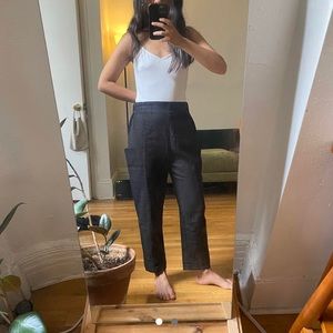 IGWT Petite Black Linen Pants